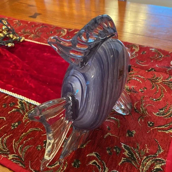 HQT Hand Blown / Made Glass Fish by HQT 9” Long - Picture 7 of 10